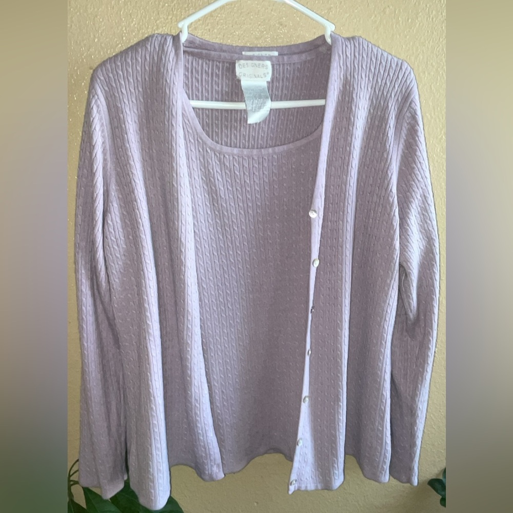 Designers Originals Purple 2 pc Knit Cardigan